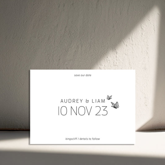 Monarch Save Our Date Card